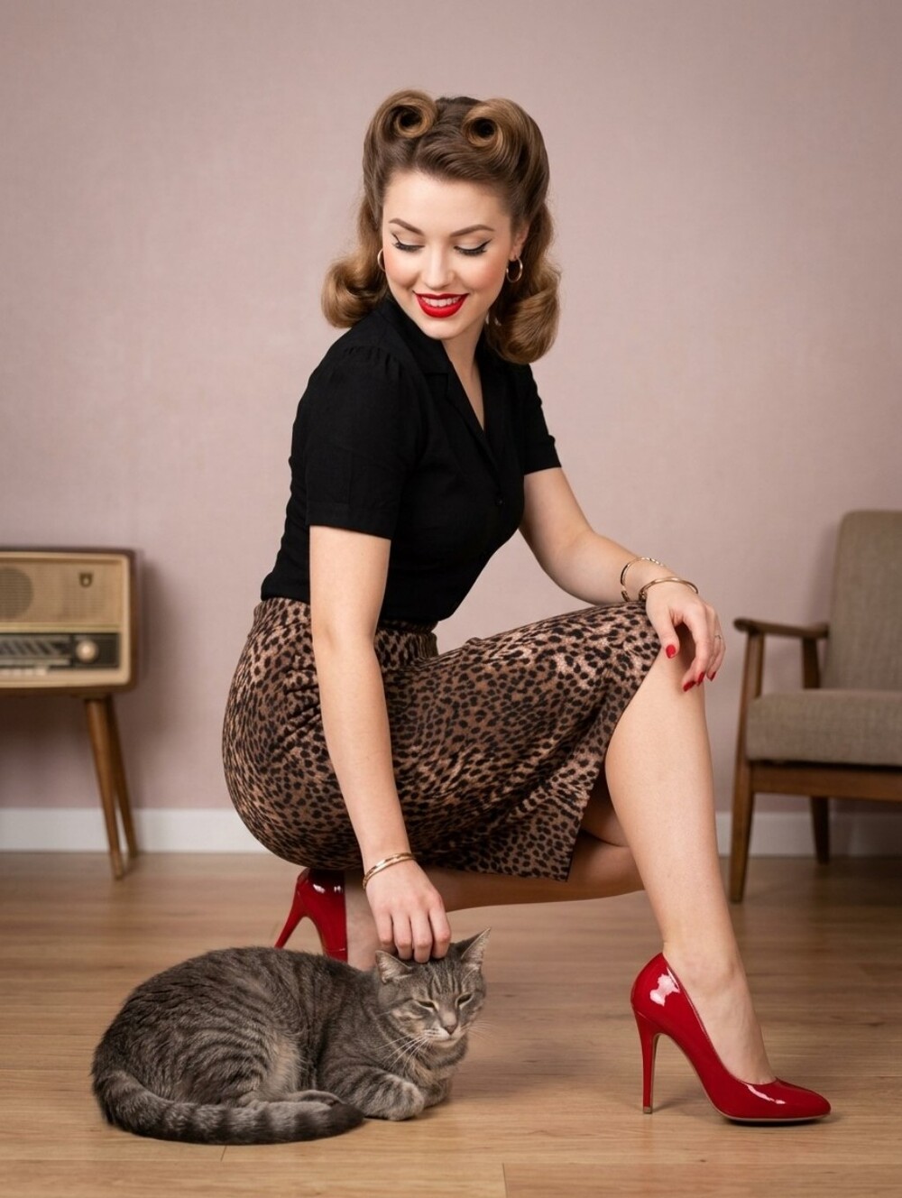 Elegant & Sexy Leopard-Print Pencil Skirt